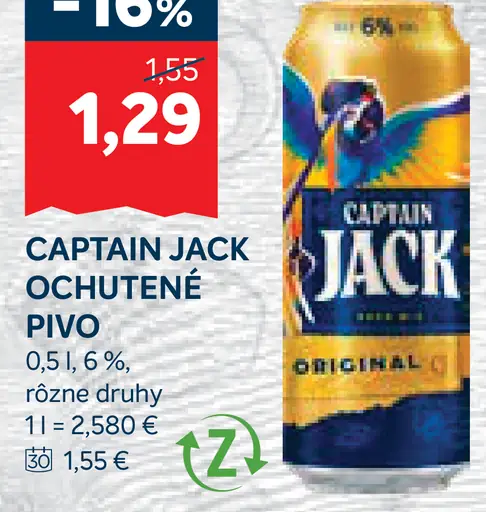 Captain Jack Miešaný nápoj z piva