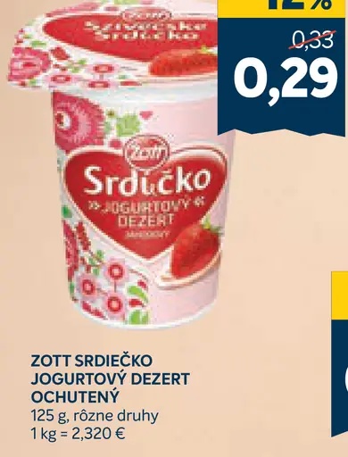 Zott Srdiečko jogurtový dezert