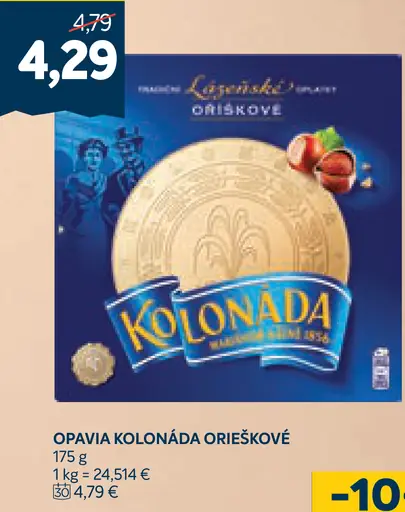 Opavia Kolonáda oplátky orieškové
