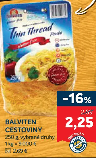 Balviten cestoviny rôzne druhy