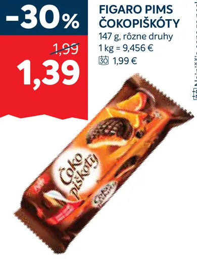 Figaro Pims čokopiškóty, rôzne druhy