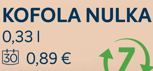 Kofola Nulka, bez cukru