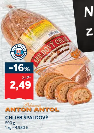 Anton Antol chlieb špaldový