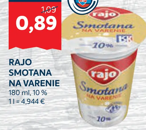 Rajo Smotana na varenie
