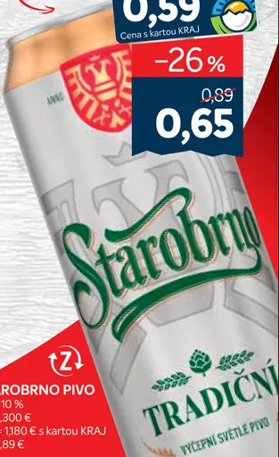 Starobrno pivo plechovka