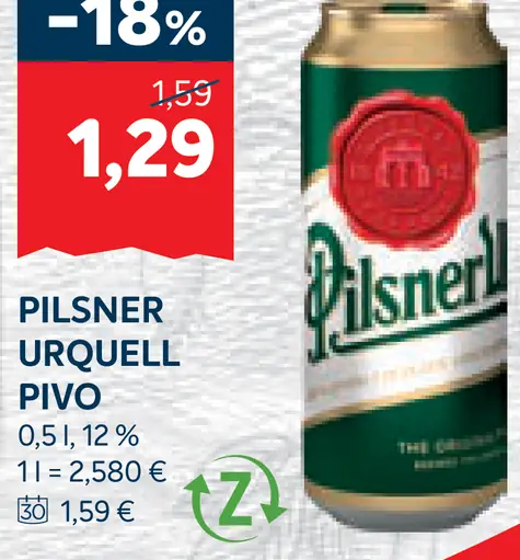 Pilsner Urquell plechovka