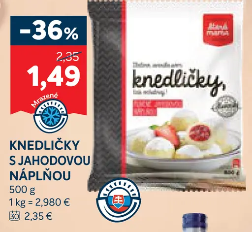 Knedličky s jahodovou náplňou