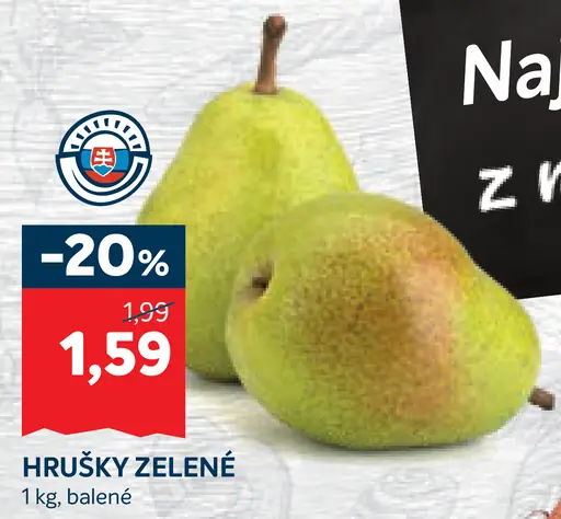 Hrušky zelené, balené