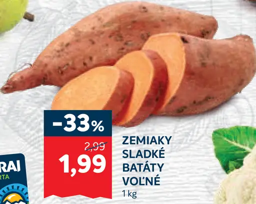 Zemiaky sladké batáty voľné