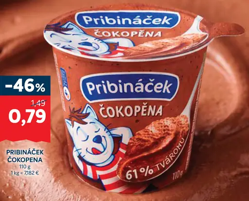 Pribináček Čokopená čokoládový tvarohový dezert