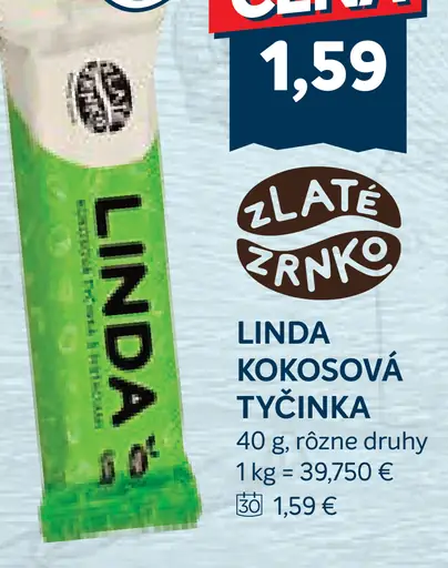 Linda kokosová tyčinka, rôzne druhy