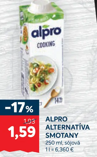 Alpro alternatíva smotany sójová