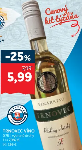 Trnovec víno Rizling vlašský vybrané druhy