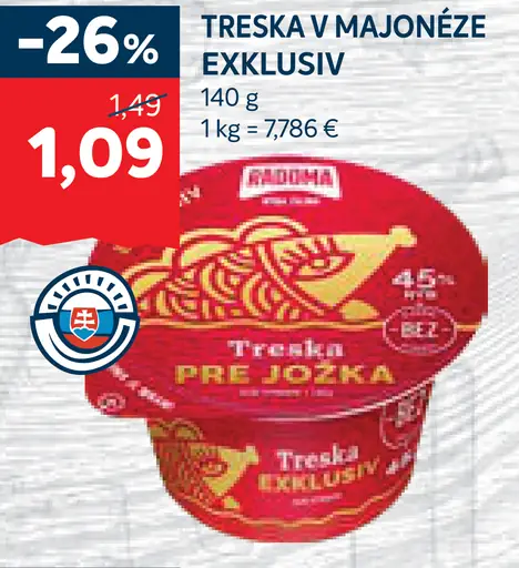 Ryba Treska v majonéze Exklusiv