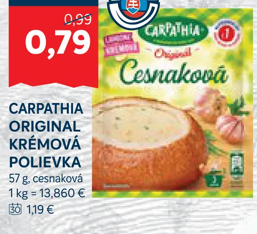 Carpathia Original Krémová polievka cesnaková
