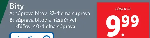 Bity A: súprava bitov, 37-dielna súprava