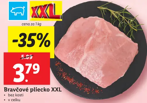 Bravčové pliecko XXL