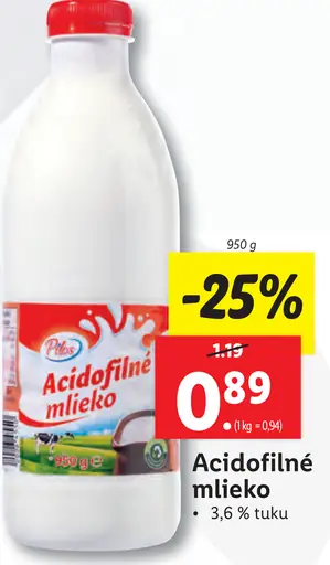 Acidofilné mlieko