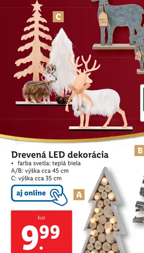 Drevená LED dekorácia