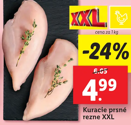 Kuracie prsná rezne XXL