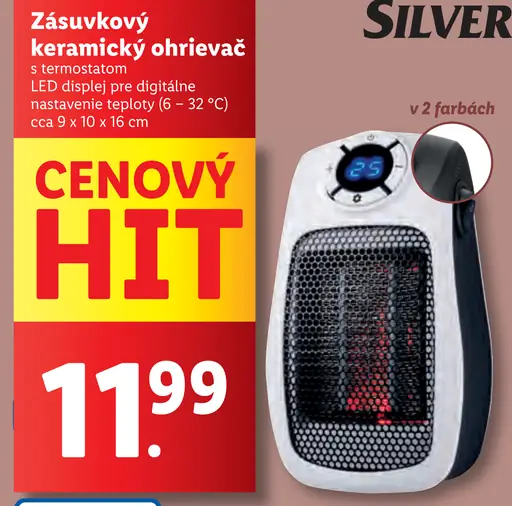 Zásuvkový keramický ohrievač