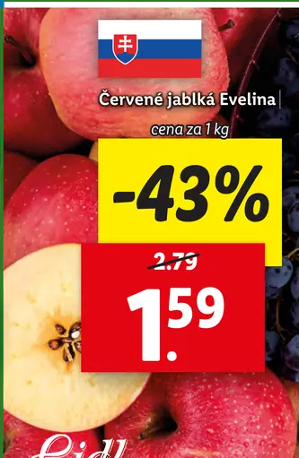 Červené jablká Evelina