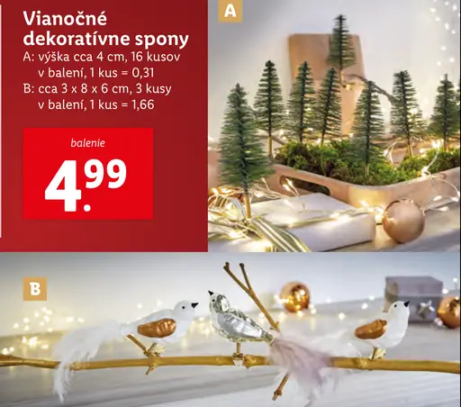 Vianočné dekoratívne spony