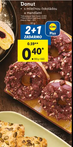 Donut s mliečnou čokoládou a mandľami