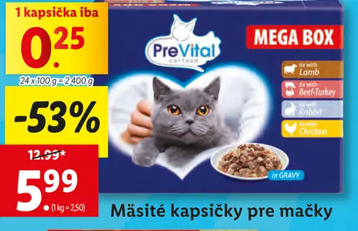 Mäsité kapsičky pre mačky