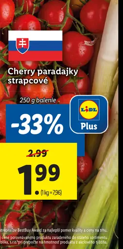 Cherry paradajky strapcové