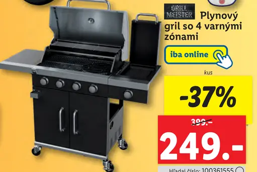 Plynový gril so 4 varnými zónami