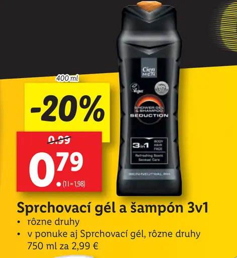 Sprchovací gél a šampón 3v1