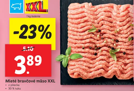 Mleté bravčové mäso XXL