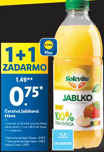 Čerstvá jablková šťava