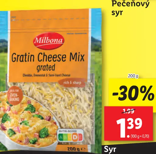 Gratin Cheese Mix grated