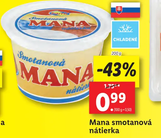 Mana smotanová nátierka