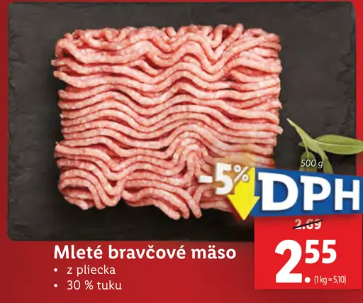 Mleté bravčové mäso