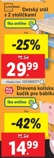 Drevená kolíška kočíku pre bábiku