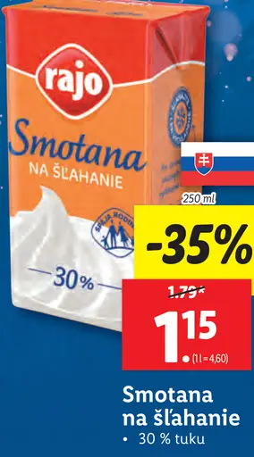 smotana na šľahanie