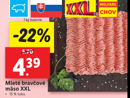 Mleté bravčové mäso XXL