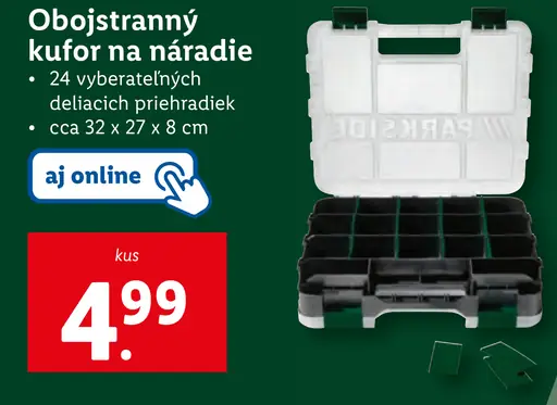 Obojstranný kufor na náradie