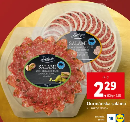 Salami s pistáciami a noblesným plesňom