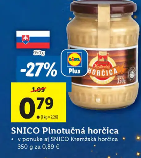 SNICO Plnotučná horčica