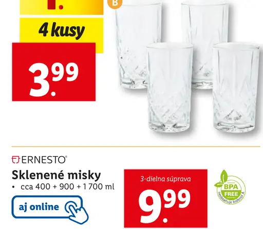 Sklenené misky