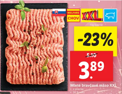 Mleté bravčové mäso XXL