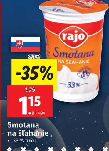 smotana na šľahanie