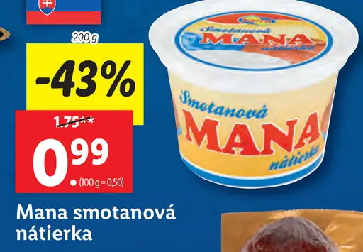 Mana smotanová nátierka