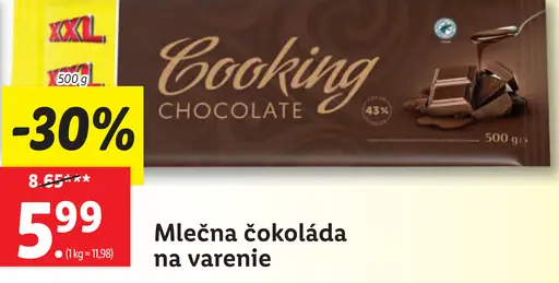 Mlečna čokoláda na varenie