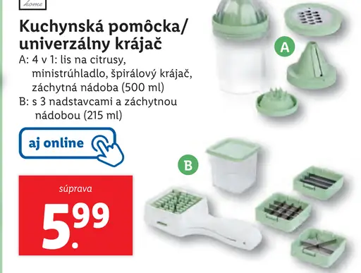 Kuchynská pomôcka/univerzálny krájač