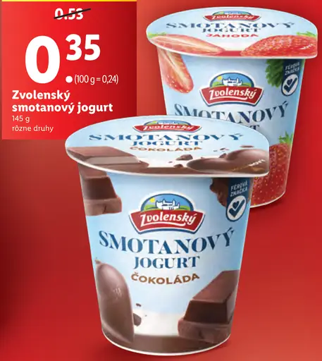 Zvolenský smotanový jogurt jahoda